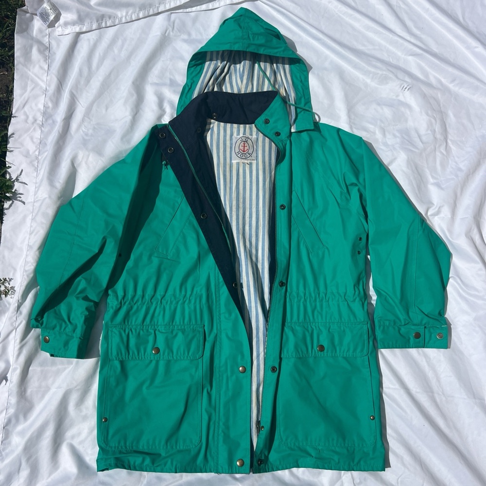 Unisex Teal Hooded Raincoat
